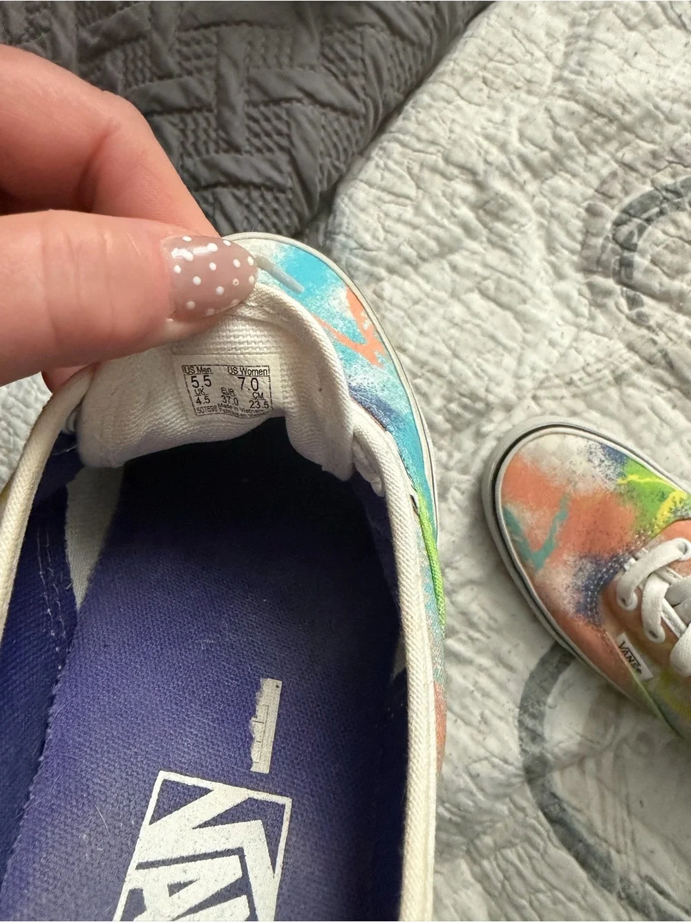 Vans  Tie-Dye Low-Top Sneakers in Blue, Peach, Yellow